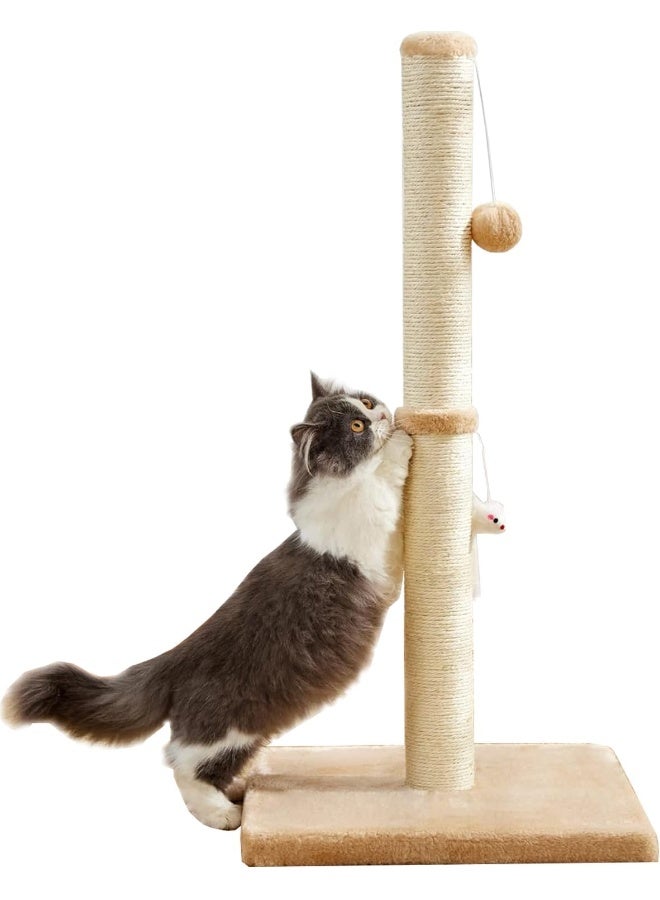 NeoStyle Cat Scratching Post for Indoor Cats, Cat tree with Sisal Rope Durable, Cat Scratcher with Hanging Ball and Mouse Toy - Image 1