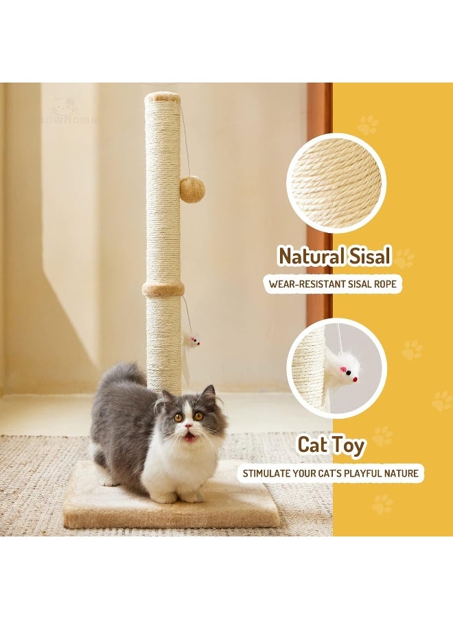 NeoStyle Cat Scratching Post for Indoor Cats, Cat tree with Sisal Rope Durable, Cat Scratcher with Hanging Ball and Mouse Toy - Image 3