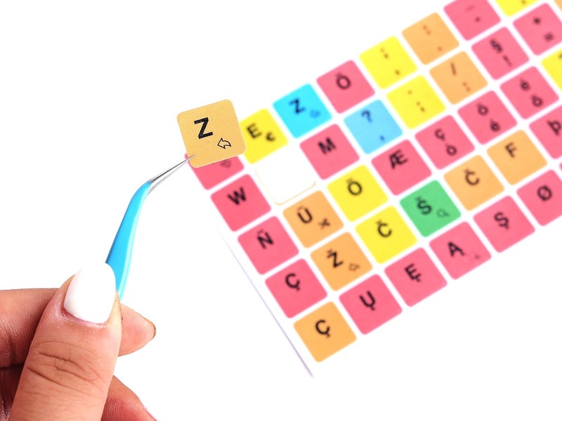 Geeky DyslexicFriendly Keyboard Stickers  ColorCoded  Ergonomically Designed for Faster and Accurate Typing  Compatible with Over 40 Keyboard Layouts 14 mm - Image 5
