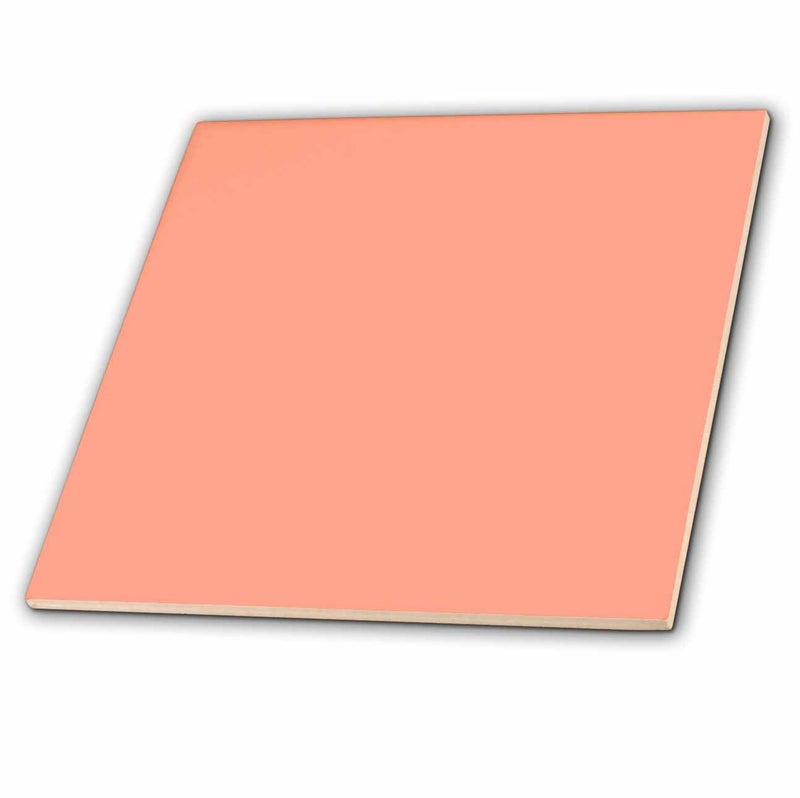 3dRose Coral orange - salmon pink - peach apricot - plain simple one single solid color - Ceramic Tile, 4-inch (ct_159867_1) - Image 5