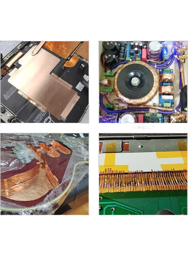 Oumai Double-Sided Copper Foil Tape, Conductive Adhesive, Pure Copper, High Temperature Resistant, Signal Enhancement, Shielding Tape, Heat Dissipation Copper Foil Sticker, Double Conductive Copper Foil Tape, 50Mm*20 Meters, 1 Roll - Image 2