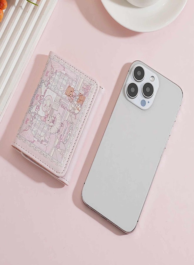 Winatehr cute trifold coquette bear wallets for girls, small pink slim wallet for women, y2k id credit card holders - Image 5