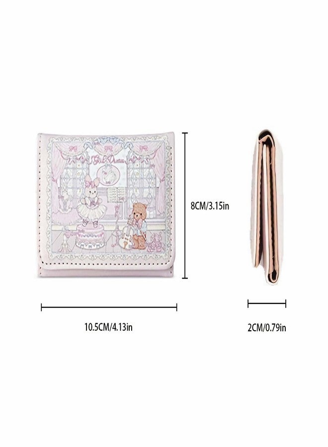 Winatehr cute trifold coquette bear wallets for girls, small pink slim wallet for women, y2k id credit card holders - Image 3