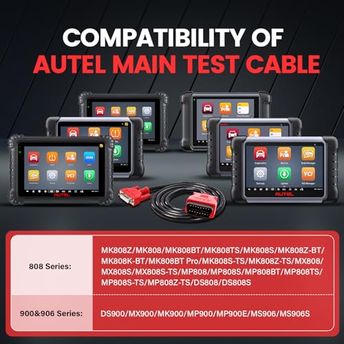 Autel OBD2 Cable, 16 Pin OBDII Diagnostic Test Cable Compatible with MK808Z, MK808Z-TS, MK808Z-BT, MP808Z-TS, DS808S, MK808, MX808S, MX808S-TS, MK900, MS906S, DS900 - Image 2