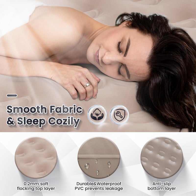 JYEFHUIA Twin Air Mattress with Built-in Pump - Quick Self-Inflating Blow Up Bed for Camping and Home - Image 2