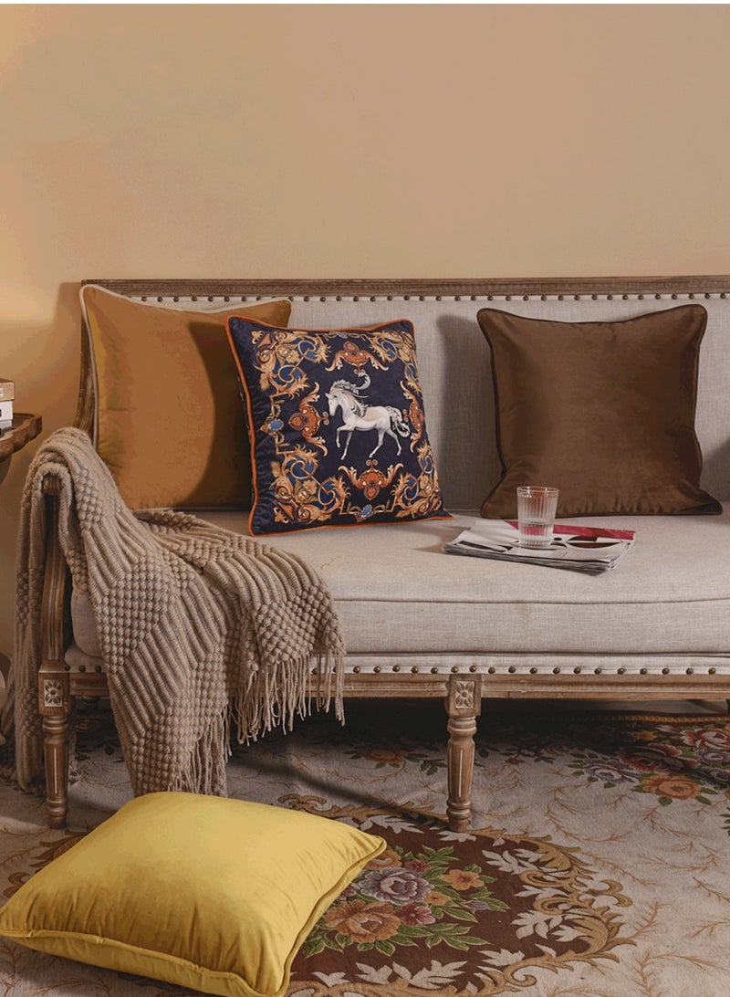 طقم غطاء وسادة على شكل حصان من Modern Home مقاس 45x45 سنتيمتر (لا يتضمن حشو الوسادة) - Image 1
