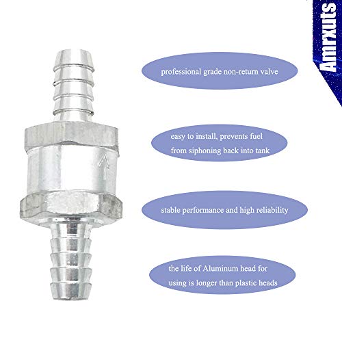 Amrxuts 12mm 1/2" Fuel Non Return One Way Check Valve Petrol Diesel Fuel Oil Water Aluminium Alloy - Image 5