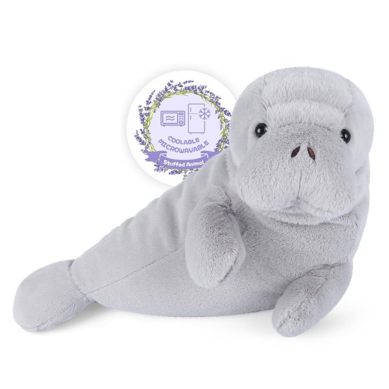 SuzziPals Heatable & Coolable Manatee Plush, Microwavable Stuffed Animal Heating Pad for Soothing & Relaxation, Lavender Scented Stress Relief Toy, Manatee Gifts for Kids, Cuddleable Stuffed Animal - Image 1