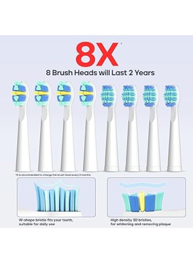 Seago Electric Toothbrush for Adults, with 8 Heads and 5 Modes, Rechargeable Sonic Tooth Brush One Charge for 30 Days, with 2 Mins - Image 3