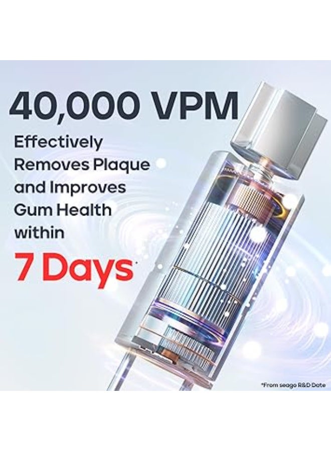 Seago Electric Toothbrush for Adults, with 8 Heads and 5 Modes, Rechargeable Sonic Tooth Brush One Charge for 30 Days, with 2 Mins - Image 5