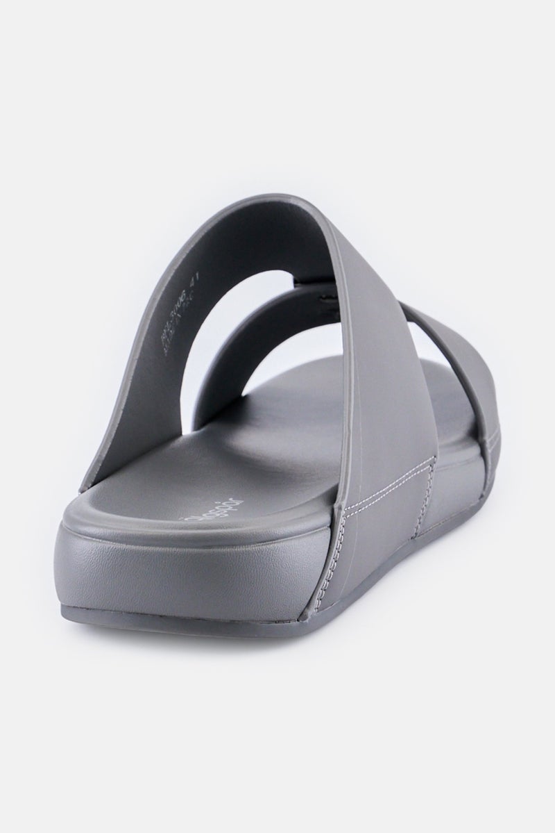 Algspar صنادل عربية للرجال برباطين، رمادي - Image 3