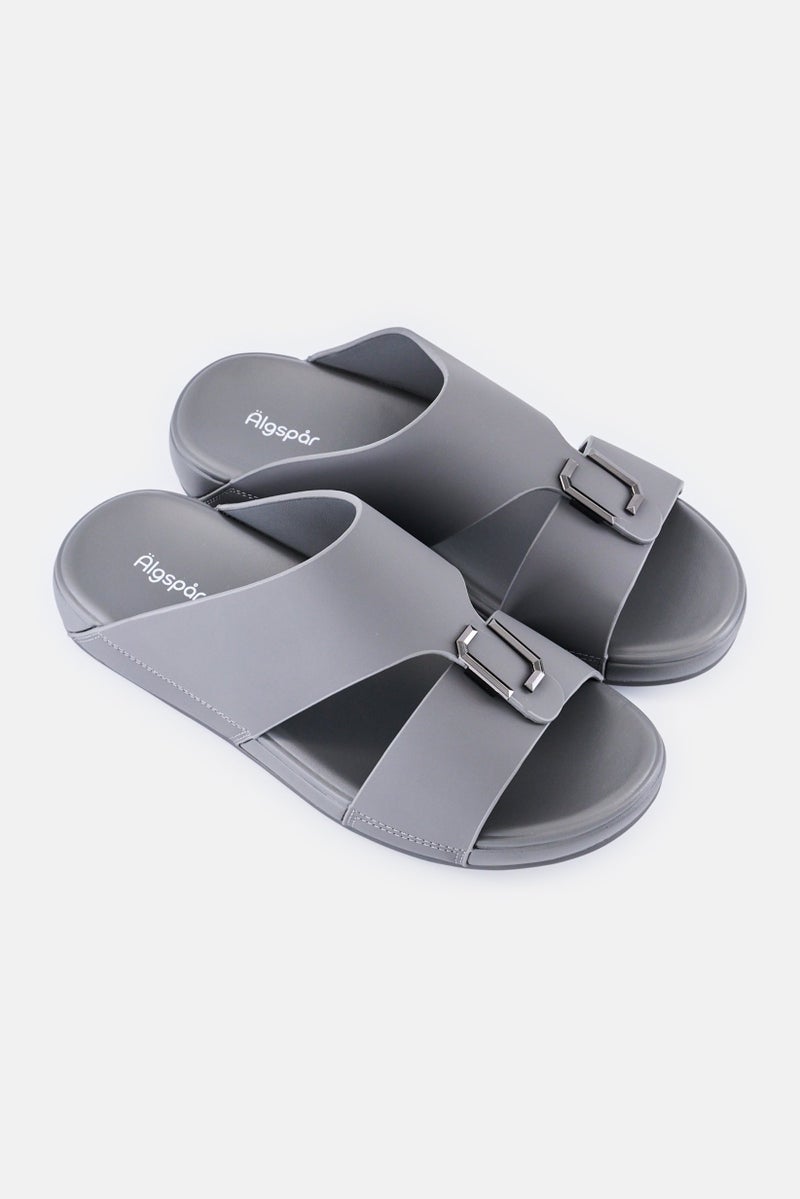 Algspar صنادل عربية للرجال برباطين، رمادي - Image 2