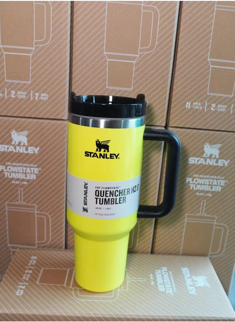 Stanley Quencher Stainless Steel Vacuum Insulated Tumbler with Lid and Straw for Water, Iced Tea or Coffee, Smoothie and More, 40 oz