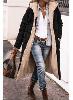NIBEMINENT Zipper Front Color Block Coat, Versatile Long Sleeve Thermal Winter Outwear, Women's Clothing  - Image 1