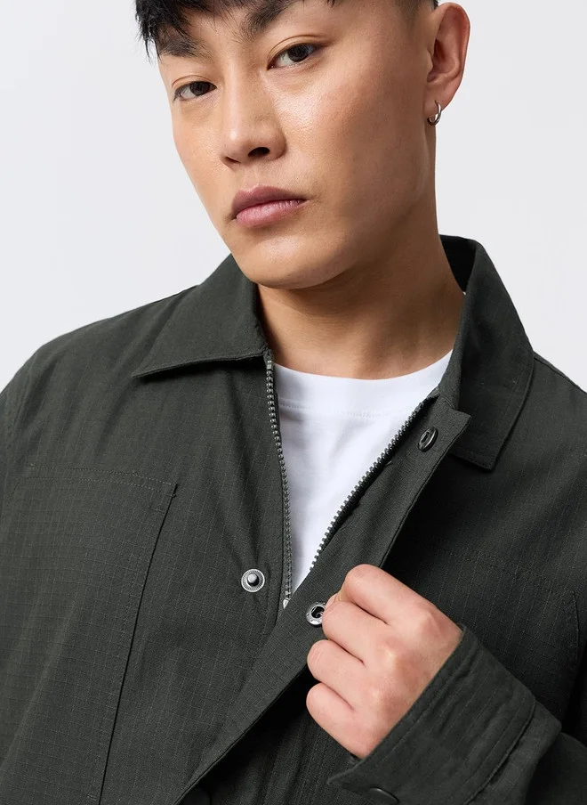 The Souled Store  The Souled Store Pure Cotton Spread Collar Oversized Shackets  | Best Price UAE