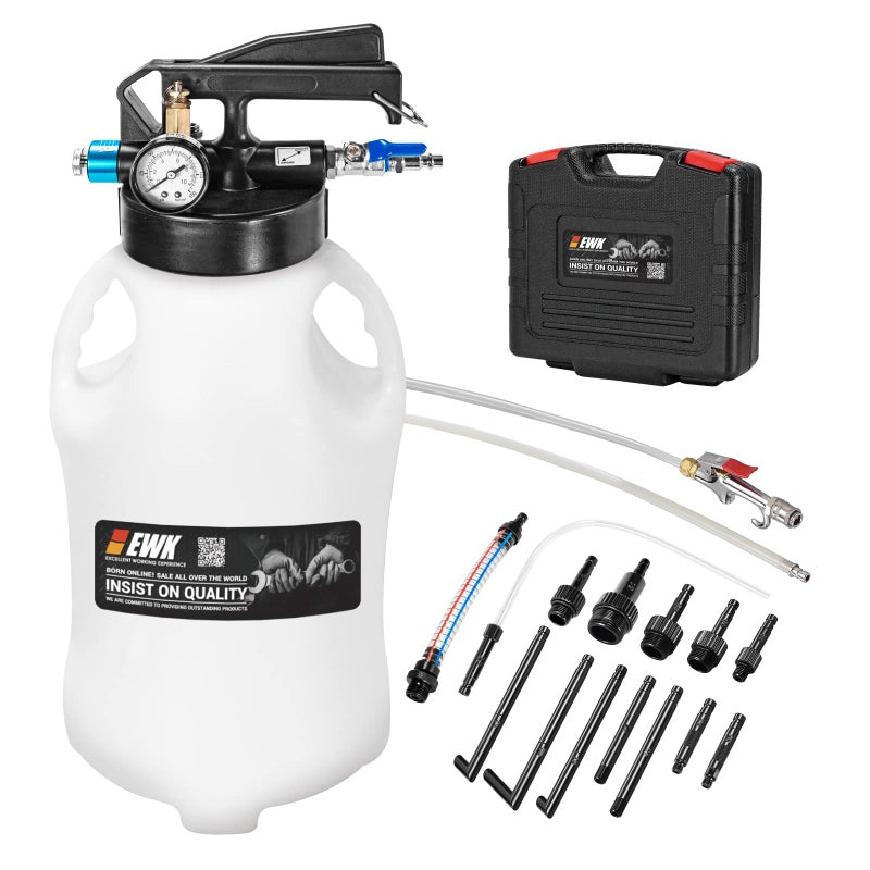 EWK Patented 10L Automatic Transmission Fluid Pump Fluid ExtractorDispenser for ATF Filler System with 14 Adapters