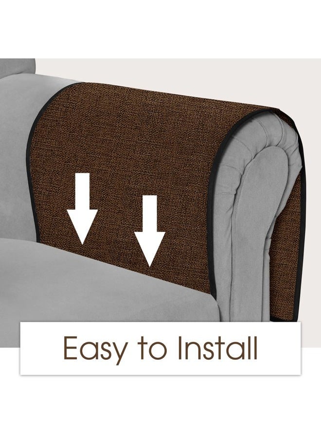 Joywell Armchair Caddy Sofa Armrest Organizer, Remote Holder on Couch & Chair Arm with 6 Pockets for TV Remote Control, Magazine, Books, Cell Phone, iPad, Brown - Image 4