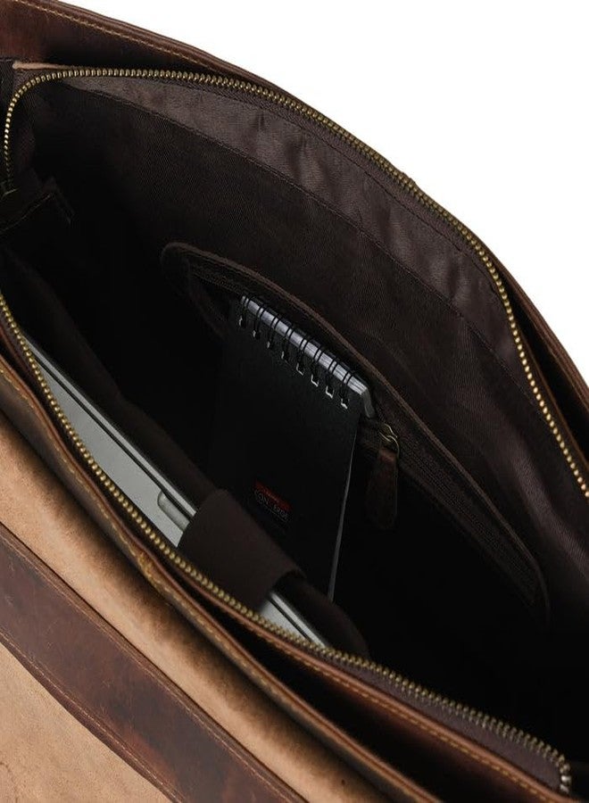 MaheTri Wall Street Genuine Leather Briefcase Bag for Men | Full Grain Buffalo Leather Laptop Messenger Bag 17 Inch | Premium Office Business Shoulder Crossbody Bag with Multiple Compartments - Image 3