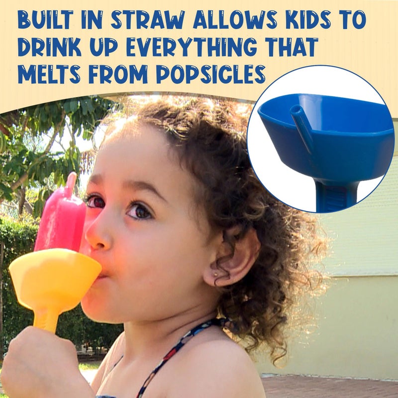 POP NO DROP THE ORIGINAL Pop No Drop Popsicle Holder - BPA Free & Dishwasher Safe - Mess-Free Frozen Treats Holder with Straw - No Drip Drop Ice Pop Popsicle Holders for Kids & adults - 2 Random Color (not 4) - Image 5