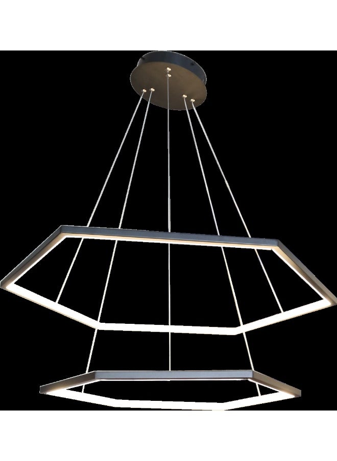 Hummer Modern black chandelier with yellow lighting, 75 watts, size 60 x 80 cm  - Image 1