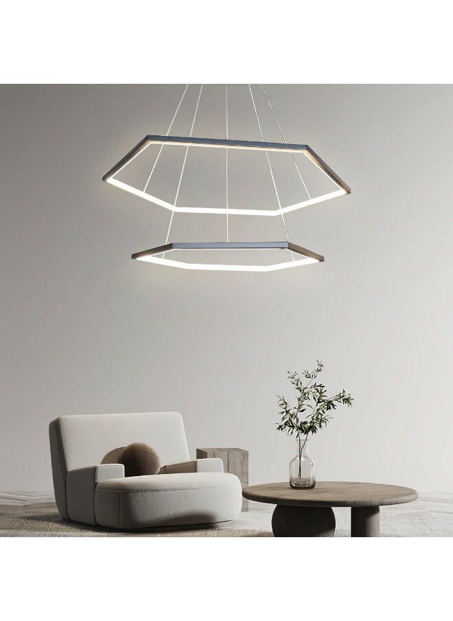 Hummer Modern black chandelier with yellow lighting, 75 watts, size 60 x 80 cm  - Image 2