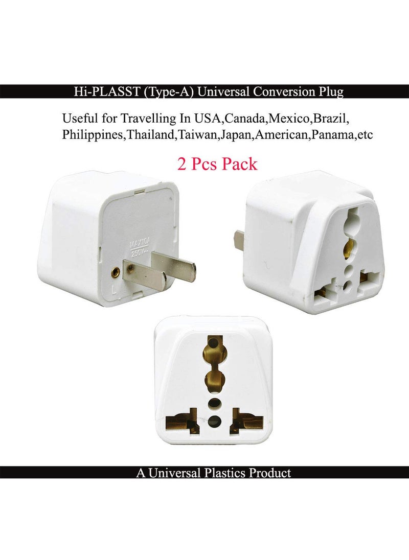 HI PLASST PINS N PLUGS HiPLASST India to USA Converter Plug Pack of 4 TypeA TypeB US Canada Travel Adapter Universal Socket USA Canada Mexico Brazil Philippines Thailand Taiwan Japan PanamaType A B2pcs Each  - Image 4
