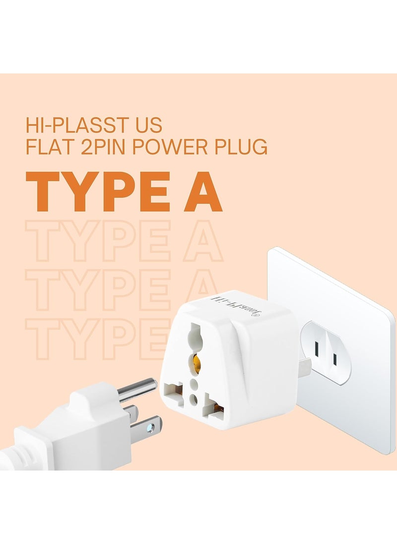 HI PLASST PINS N PLUGS HiPLASST India to USA Converter Plug Pack of 4 TypeA TypeB US Canada Travel Adapter Universal Socket USA Canada Mexico Brazil Philippines Thailand Taiwan Japan PanamaType A B2pcs Each  - Image 5