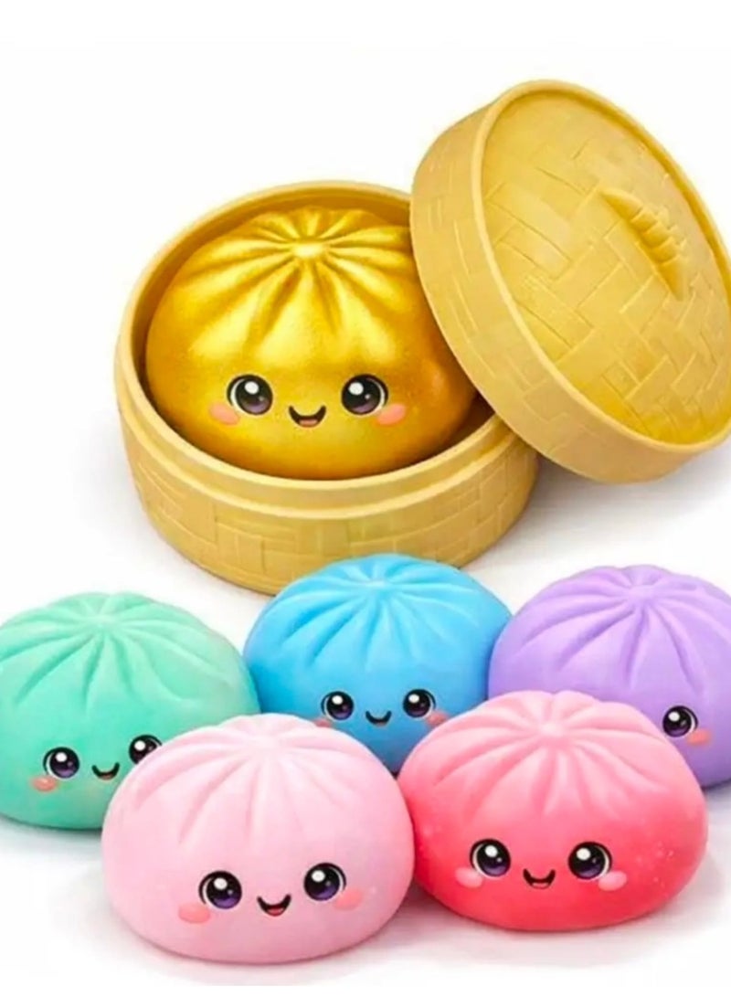 Dumpling Squishy Toy, Dumpling Squishy Mystery Box, Colorful Dumplings Stress Balls Fidget Sensory Toy 1Pcs Random Color Fidget Toy - Image 1