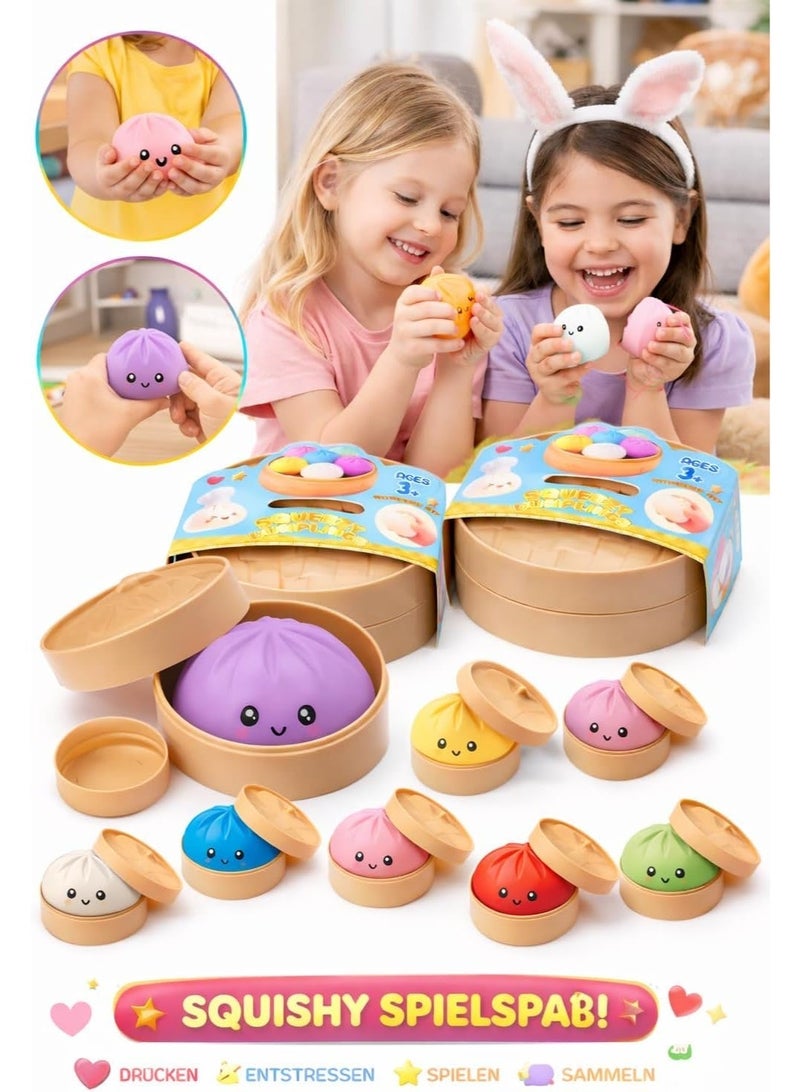 Dumpling Squishy Toy, Dumpling Squishy Mystery Box, Colorful Dumplings Stress Balls Fidget Sensory Toy 1Pcs Random Color Fidget Toy - Image 5