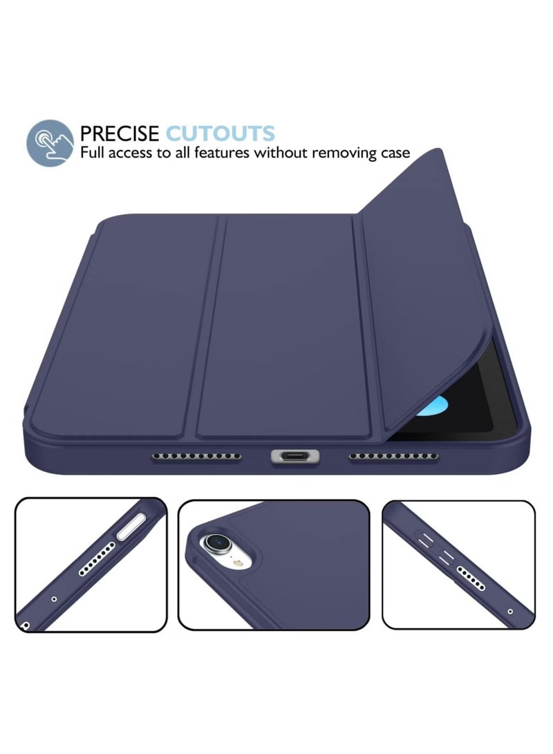 DUSALA iPad Mini 7 Case 2024 – A17 Pro 8.3-Inch 7th Generation Case with Pencil Holder, Trifold Stand, and Soft TPU Back, Blue - Image 2