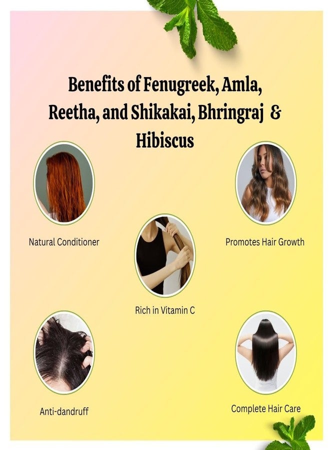 Laam Herbals Amla, Reetha, Shikakai, Bhringraj, Hibiscus & Methi Powder | Nourish, Improves Texture, Strengthens, and Provide Overall Scalp Health (6X50 g) - Image 4