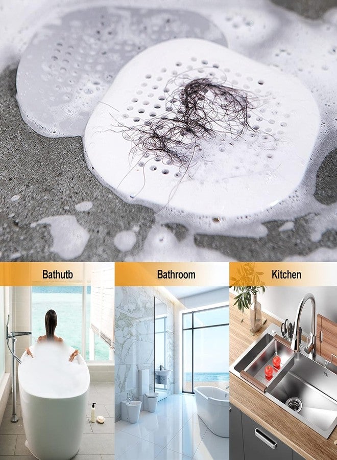 ARLICORPING Hair Drain Catcher,Square Drain Cover for Shower Silicone Hair Stopper with Suction Cup, Suit for Bathroom,Bathtub,Kitchen (2, White) - Image 4