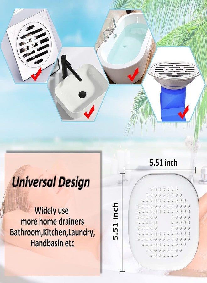 ARLICORPING Hair Drain Catcher,Square Drain Cover for Shower Silicone Hair Stopper with Suction Cup, Suit for Bathroom,Bathtub,Kitchen (2, White) - Image 3