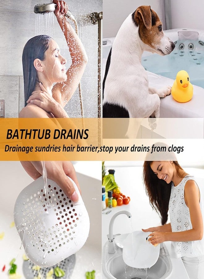 ARLICORPING Hair Drain Catcher,Square Drain Cover for Shower Silicone Hair Stopper with Suction Cup, Suit for Bathroom,Bathtub,Kitchen (2, White) - Image 5