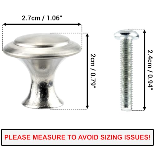 IFAMIO 30 Pack Kitchen Cabinet Knobs Round Cupboard Handles Stainless Steel Kitchen Cabinet Drawer Pulls for Cupboard Door Bedroom Bathroom Wardrobe Dresser Drawer - Image 3