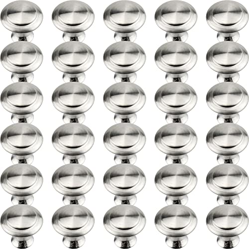 IFAMIO 30 Pack Kitchen Cabinet Knobs Round Cupboard Handles Stainless Steel Kitchen Cabinet Drawer Pulls for Cupboard Door Bedroom Bathroom Wardrobe Dresser Drawer - Image 1