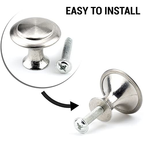 IFAMIO 30 Pack Kitchen Cabinet Knobs Round Cupboard Handles Stainless Steel Kitchen Cabinet Drawer Pulls for Cupboard Door Bedroom Bathroom Wardrobe Dresser Drawer - Image 4