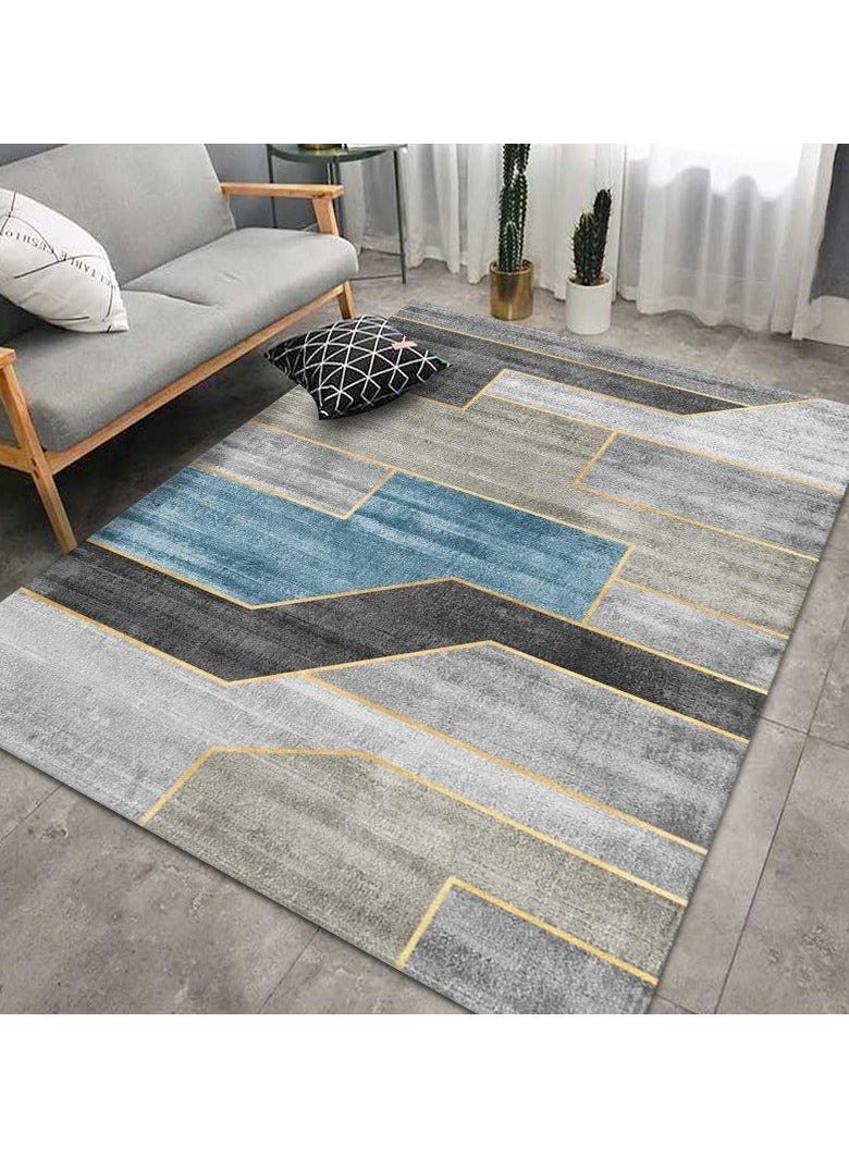 Loquat سجادة مريحة من ألياف البوليستر سلسلة زرقاء (سجادة فقط)