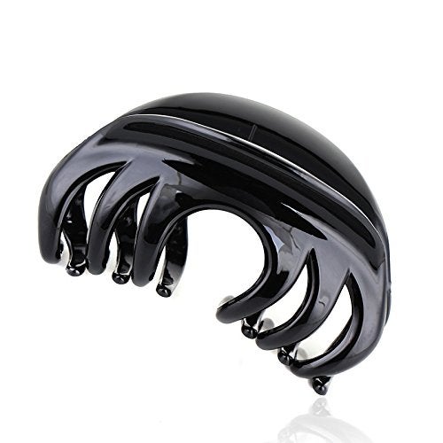 Rosette Large Chic Styling Organic Glass Claw Clip Hair Clips Clamps Grip Hairpins for Women and Girls Indoor Outdoor Use Hair Barrettes For Thick Hair Black