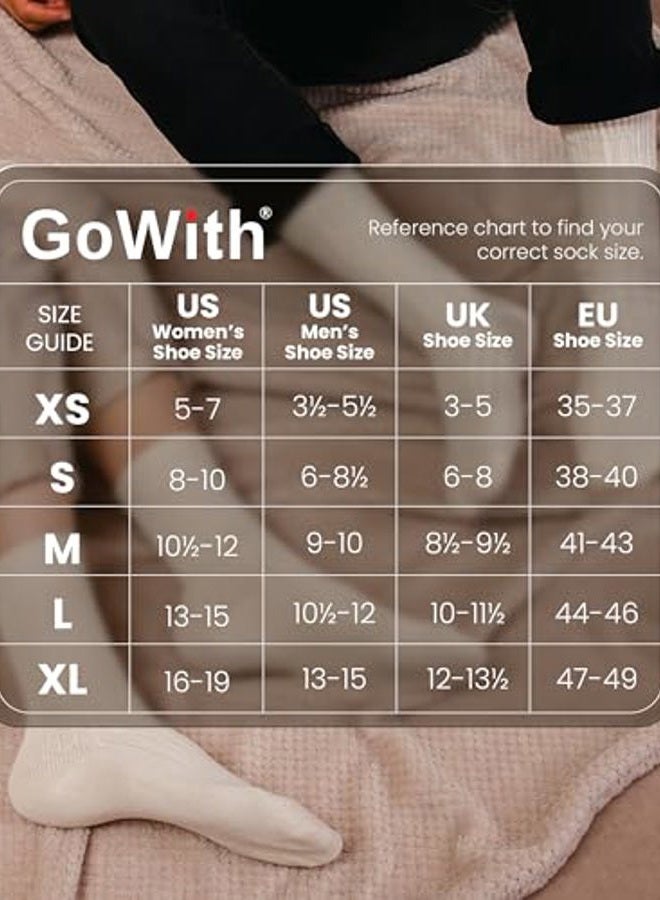 Gowith 4 Pairs Unisex Natural 97% Cotton Crew Socks, Comfy Cozy Breathable Seamless Casual Socks for Men & Women, Multicolor-2, X-Small, Model 3014 - Image 5