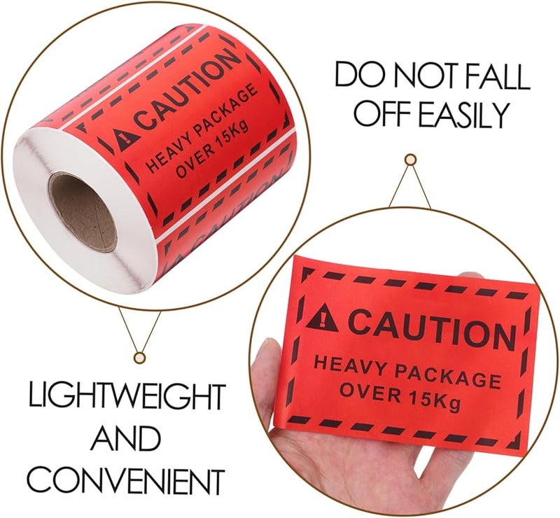 Gatuida 500pcs High Visibility Overweight Fragile Warning Stickers for Shipping Packaging - Image 4