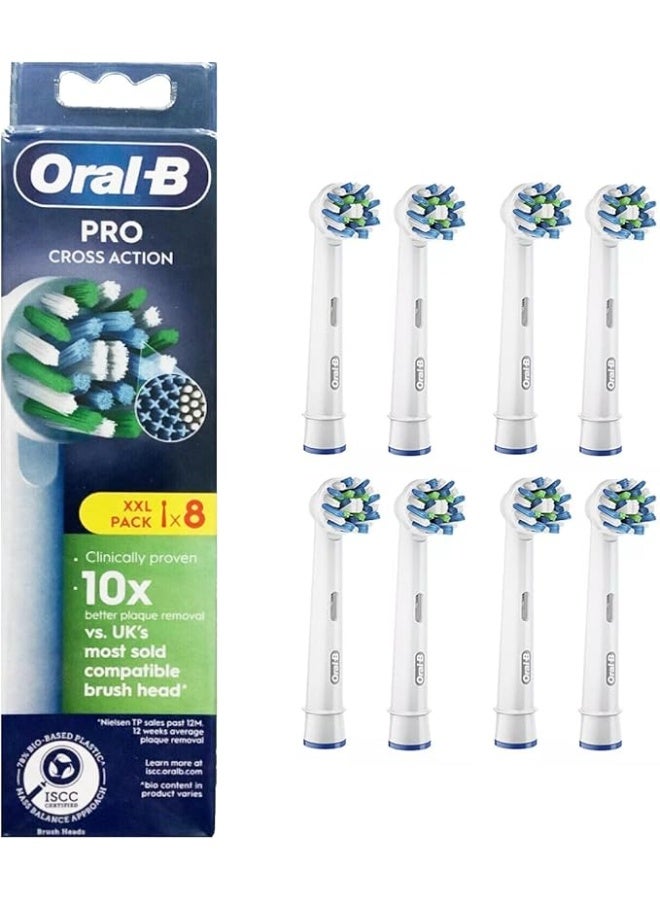 Oral-B Pro Sensitive Clean Electric Toothbrush Head, X-Shaped & Extra Soft Bristles for Gentle Brushing & Plaque Removal, Pack of 8 Toothbrush Heads, White (Packing May Vary) - Image 1