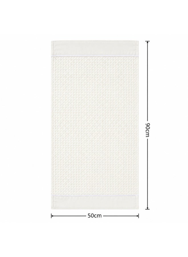 دوناتيلا مناشف يد (عبوة من قطعتين، 50 × 90 سم) – مايكروفايبر 310 GSM بنسيج وافل – فائقة النعومة وعالية الامتصاص وسريعة الجفاف، خفيفة الوزن بلون سادة للحمام، الجيم، السبا والسفر. - Image 2