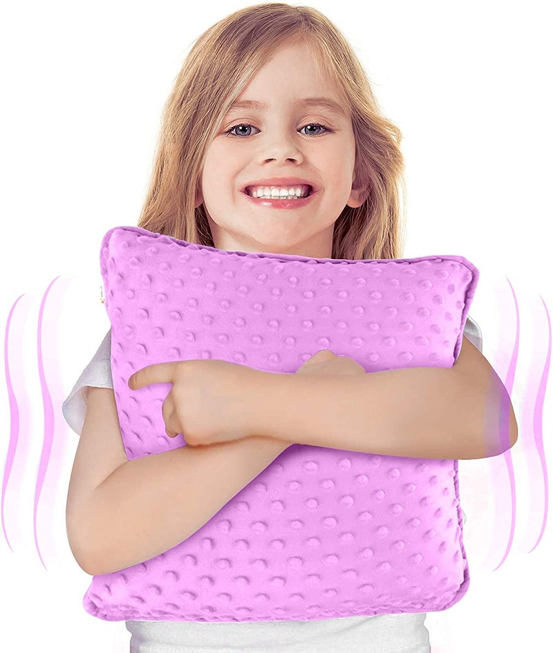 Special Supplies Special Supplies Vibrating Pillow Sensory Pressure Activated Calm for Kids and Adults 12 x 12 Plush Minky Soft Cover with Textured Therapy Stimulation Bumps Purple