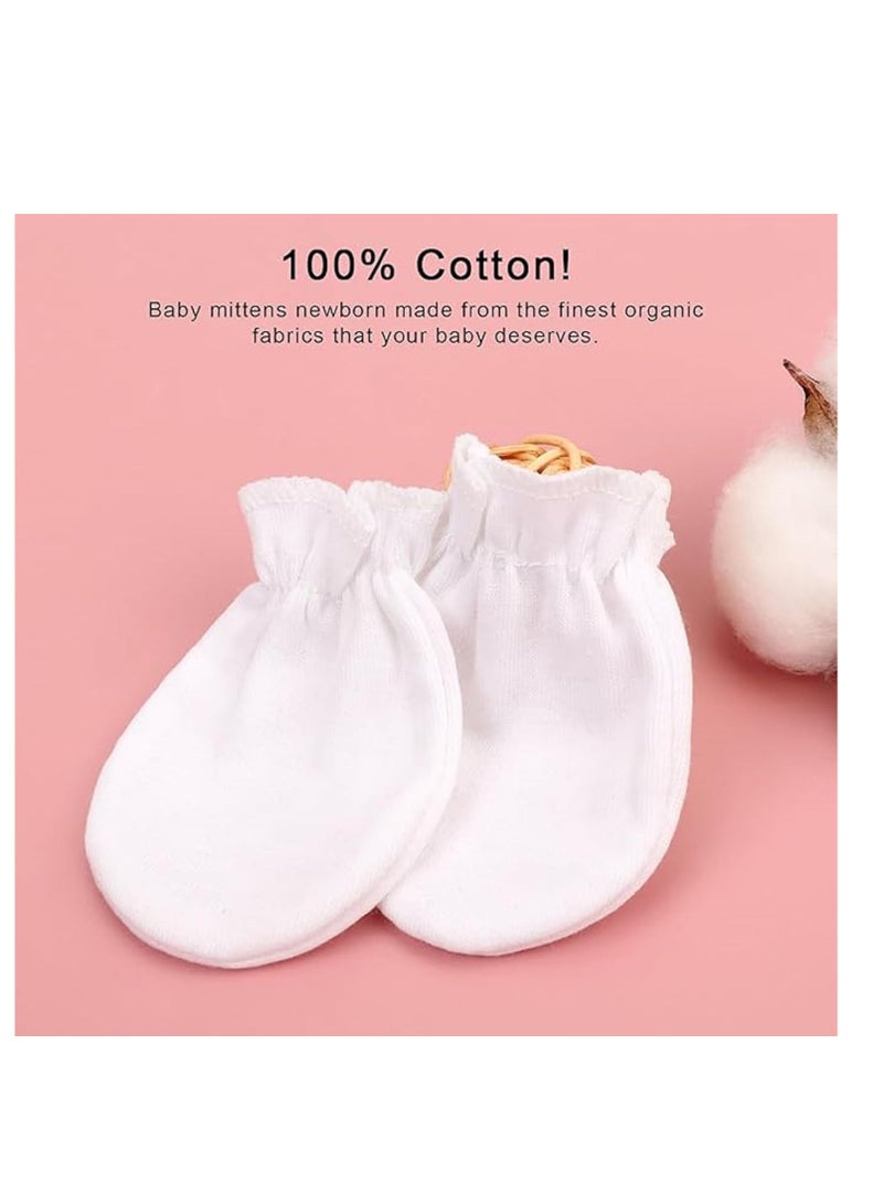 4 Pairs Anti Scratch Baby Gloves Cotton Safe and Gentle on Your Baby's Skin, Baby Gloves for 0-6 Months, Multicolor  - Image 3