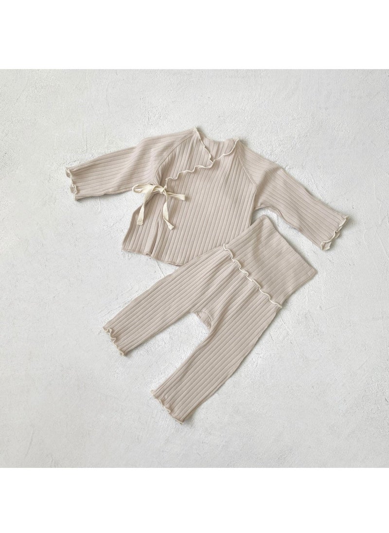 RedMapleTEK Baby Soft Breathable Cotton Long-Sleeved Two-Piece Suit - Image 1