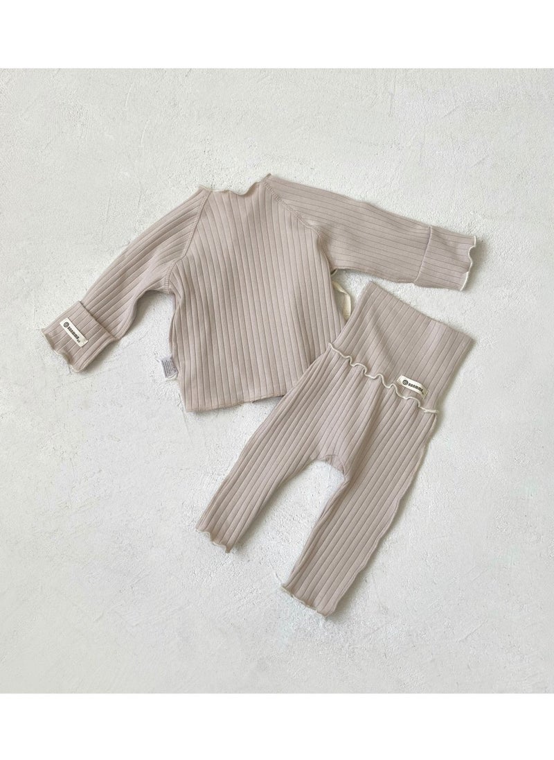 RedMapleTEK Baby Soft Breathable Cotton Long-Sleeved Two-Piece Suit - Image 2