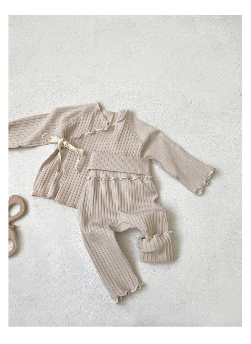 RedMapleTEK Baby Soft Breathable Cotton Long-Sleeved Two-Piece Suit - Image 4
