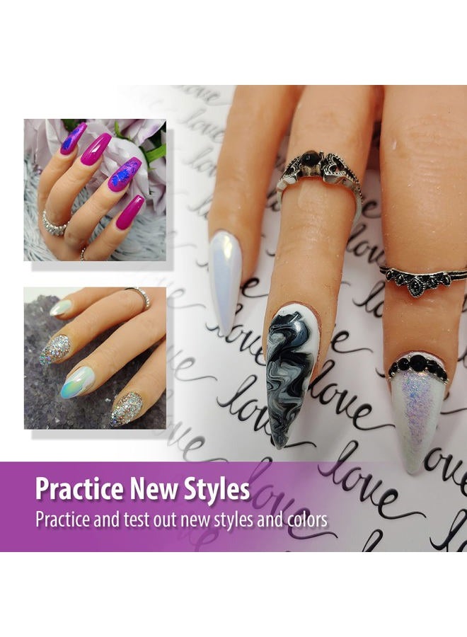 Nail Nobility Professional Silicone Practice Hand for Acrylic Nails by Nail Nobility - Full Poseable Hand for Practicing Nail Art, Acrylic, Gel Techniques by Nail Techs Artists - Flexible, Reusable, Realistic - Image 3
