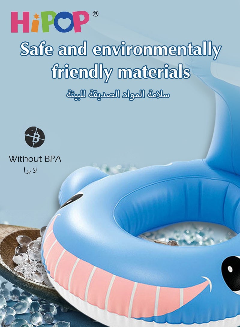HIPOP Baby Float Swimming Pool,Inflatable Outdoor Swimming Ring Seat with Whale Appearance,Swimming Ring for Kids  - Image 5